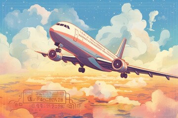 Boarding pass. Tickets and airplane.