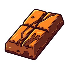 A cute cartoon chocolate with creamy icing