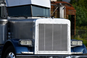tractor trailer parked at the port
