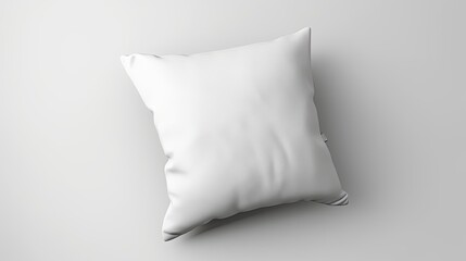 Square White Throw Pillow Mockup - Modern Interior Design with Isolated Mock-up on White Background: Generative AI