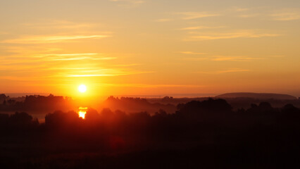 Obraz premium Scenic sunrise - generative ai