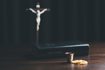 Concept of Eucharist or holy communion of Christianity. Eucharist is sacrament instituted by Jesus....