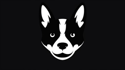 black and white dog vector logo