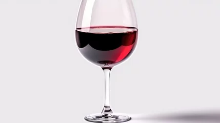 Fotobehang Glass of red wine isolated © Stream Skins