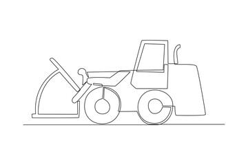 Continuous one line drawing construction tools concept. Single line draw design vector graphic illustration.