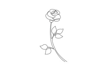 Continuous one line drawing potted plants and flowers for the interior. Interior concept. Single line draw design vector graphic illustration.