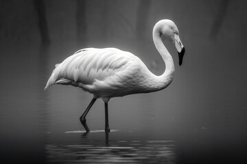 Fototapeta na wymiar Best of Monochrome Wildlife photography Flamingo wild high. Generative AI