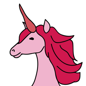 illustration of a pink unicorn