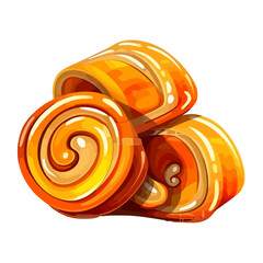 caramel spiral symbolizes sweet snack
