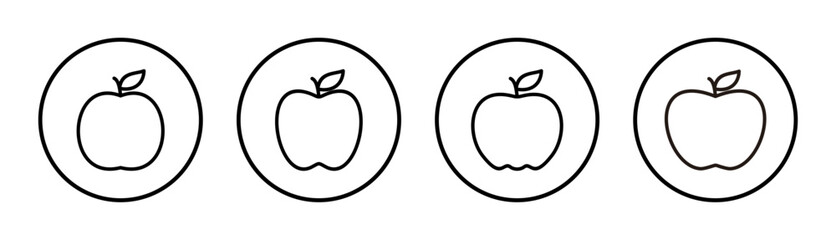 Apple icon set illustration. Apple sign and symbols for web design.