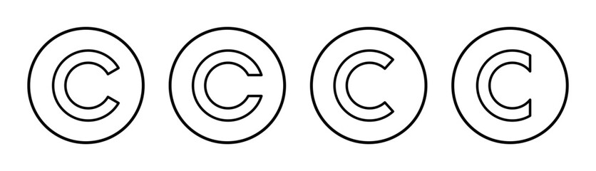 Copyright icon set illustration. copyright sign and symbol