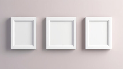 Mockup frame in wall background, room in light brown pastel color. Generative AI