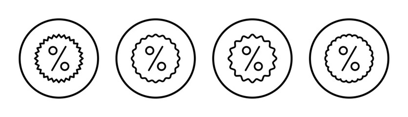 Discount icon set illustration. Discount tag sign and symbol