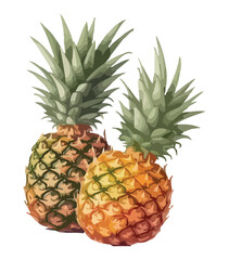 Obraz premium Ripe pineapple, fresh and juicy tropical refreshment