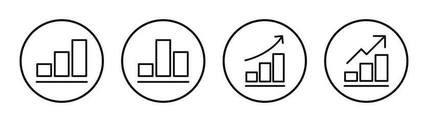 Growing graph Icon set illustration. Chart sign and symbol. diagram icon