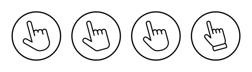 Obraz premium Hand cursor icon set illustration. cursor sign and symbol. hand cursor icon clik