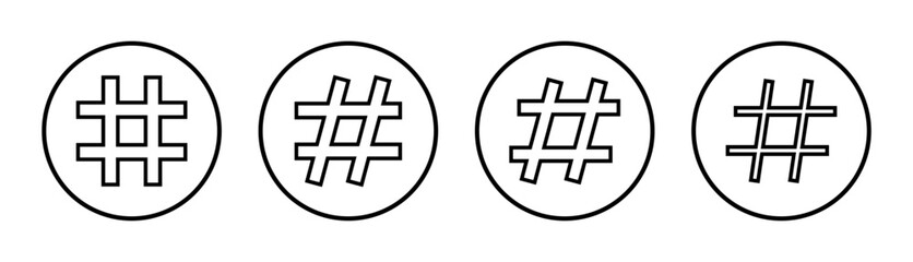 Hashtag icon set illustration. hashtag sign and symbol
