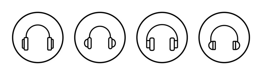 Headphone icon set illustration. Headphone sign and symbol