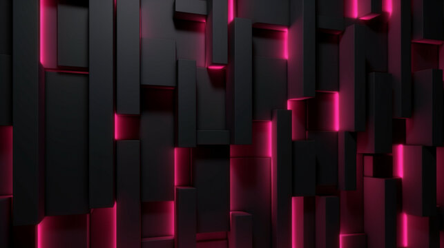 Abstract modern black and pink background. Generative AI
