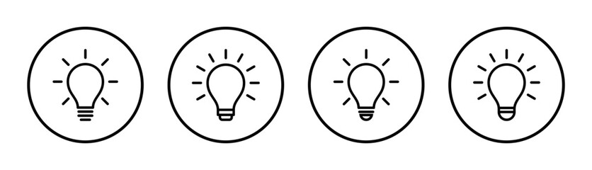 Lamp icon set illustration. Light bulb sign and symbol. idea symbol.