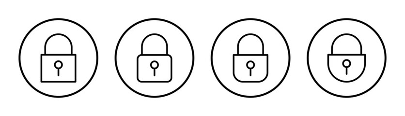 Lock icon set illustration. Padlock sign and symbol. Encryption icon. Security symbol