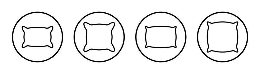 Pillow icon set illustration. Pillow sign and symbol. Comfortable fluffy pillow