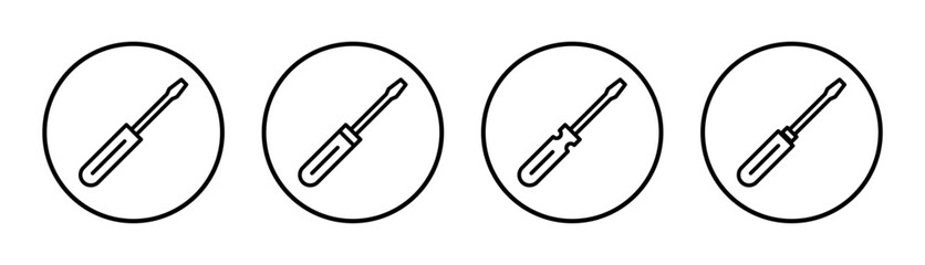 Screwdriver icon set illustration. tools sign and symbol