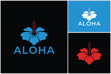 Hawaiian Hibiscus Beautiful Blooming Flower, Exotic Tropical Spring Summer Botanical Vector Design © ririn