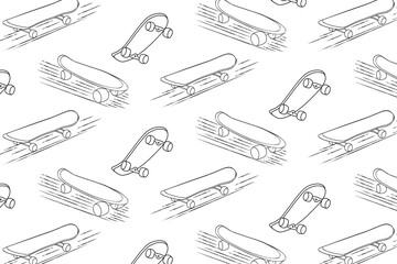 pattern of skateboards and wheels for skateboarding