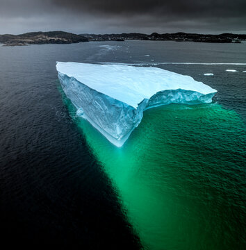icebergs floating in the Atlantic Ocean