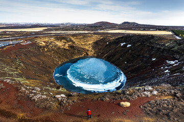 crater in iceland - obrazy, fototapety, plakaty