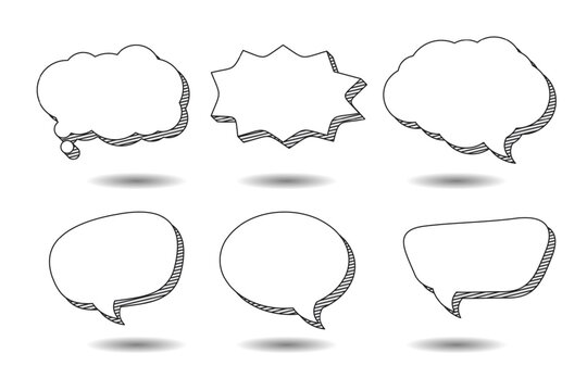 Vector Comic Speech Bubble And Cartoon Text Box Clouds Comic Style Set