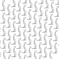 seamless pattern with cartoon standing people