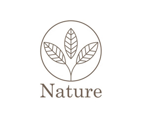 natural plant logo with 3 leaf design has a natural concept