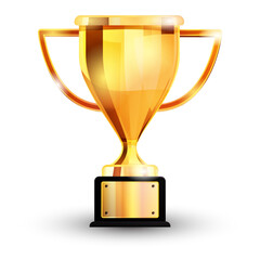 gold cup isolated on white background