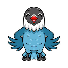 Cute slaty blue love bird cartoon