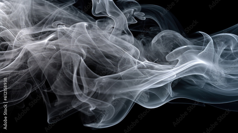 Poster smoke on black background