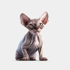 Sphynx Cat cinematic background cat isolated on white background