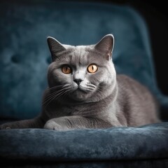 portrait of a cat on a black background