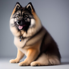 An illustration dog(Keeshond)