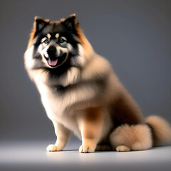 An illustration dog(Keeshond)