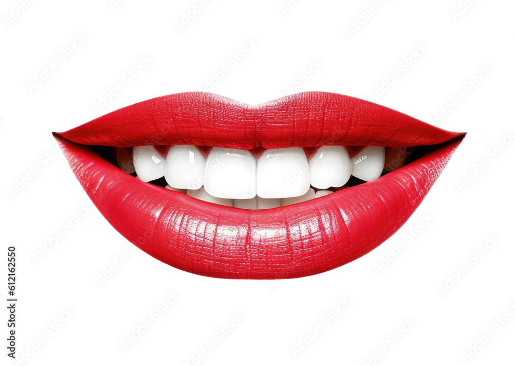 Wall mural mouth smiling isolated on transparent background - generative ai