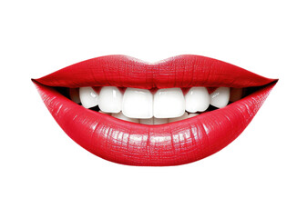 Mouth Smiling Isolated on Transparent Background - Generative AI 
