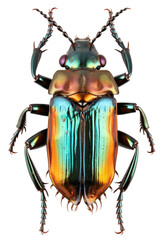 Rainbow Stag Beetle Isolated on Transparent Background - Generative AI 
