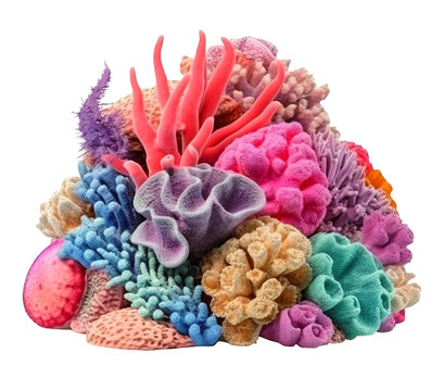 recommend clip art: Colorful Coral Reef Isolated on Transparent Background - Generative AI 
                    