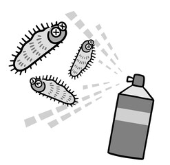 殺虫剤で駆除された毛虫　白黒