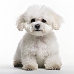 white poodle puppy - obrazy, fototapety, plakaty