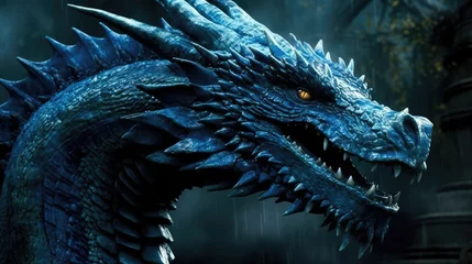 Fototapeten head of blue dragon  © Stream Skins