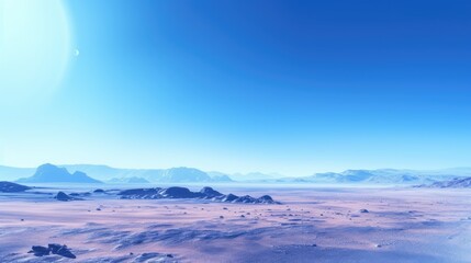 blue desert winter mountain landscape