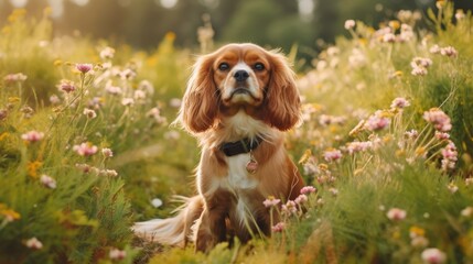 Cavalier King Charles Spaniel dog - obrazy, fototapety, plakaty